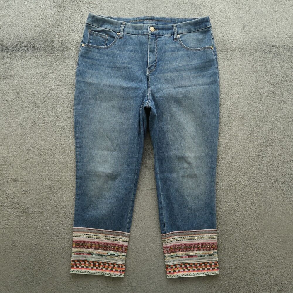 Chico's Jeans Women's 2R US-12R High-Rise Girlfriend Slim Leg Crop 24" Inseam